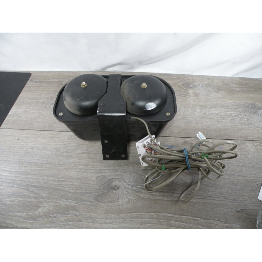 Vintage Itt 75 Opa Dual Bell Telephone Ringer External Loud Black